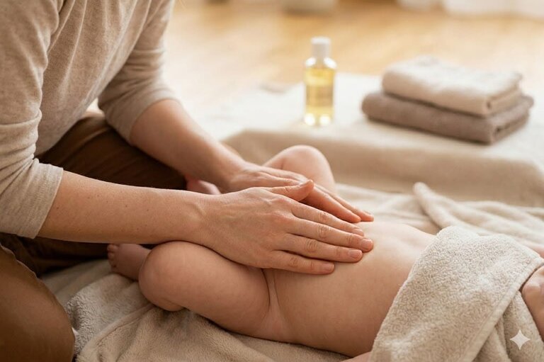 Babymassage Anleitung – sanfte Massage von Bauch und Beinen