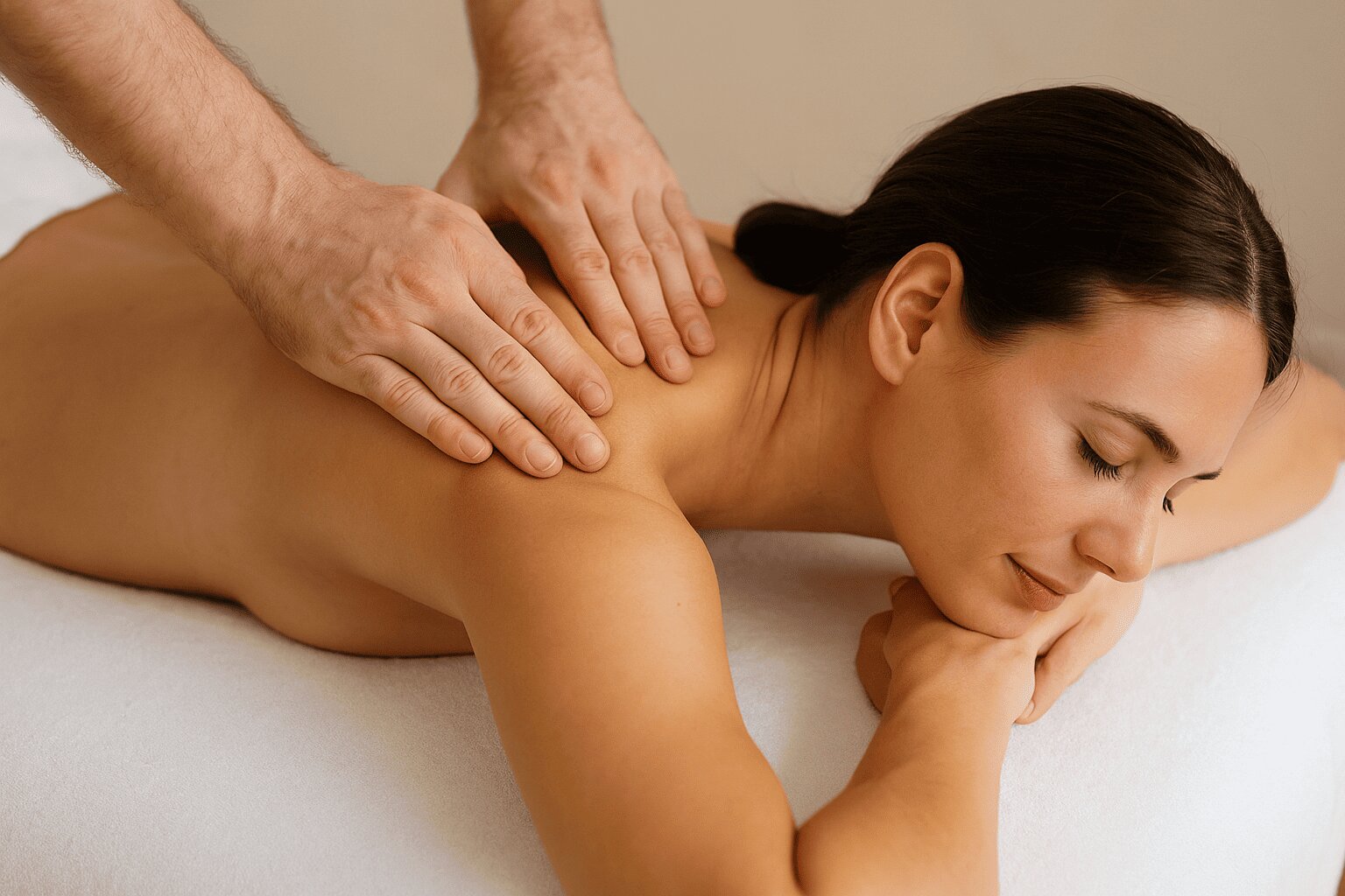 Professionelle Rückenmassage in entspannter Atmosphäre